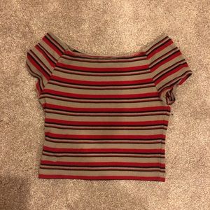 Striped off the should brandy Melville crop top